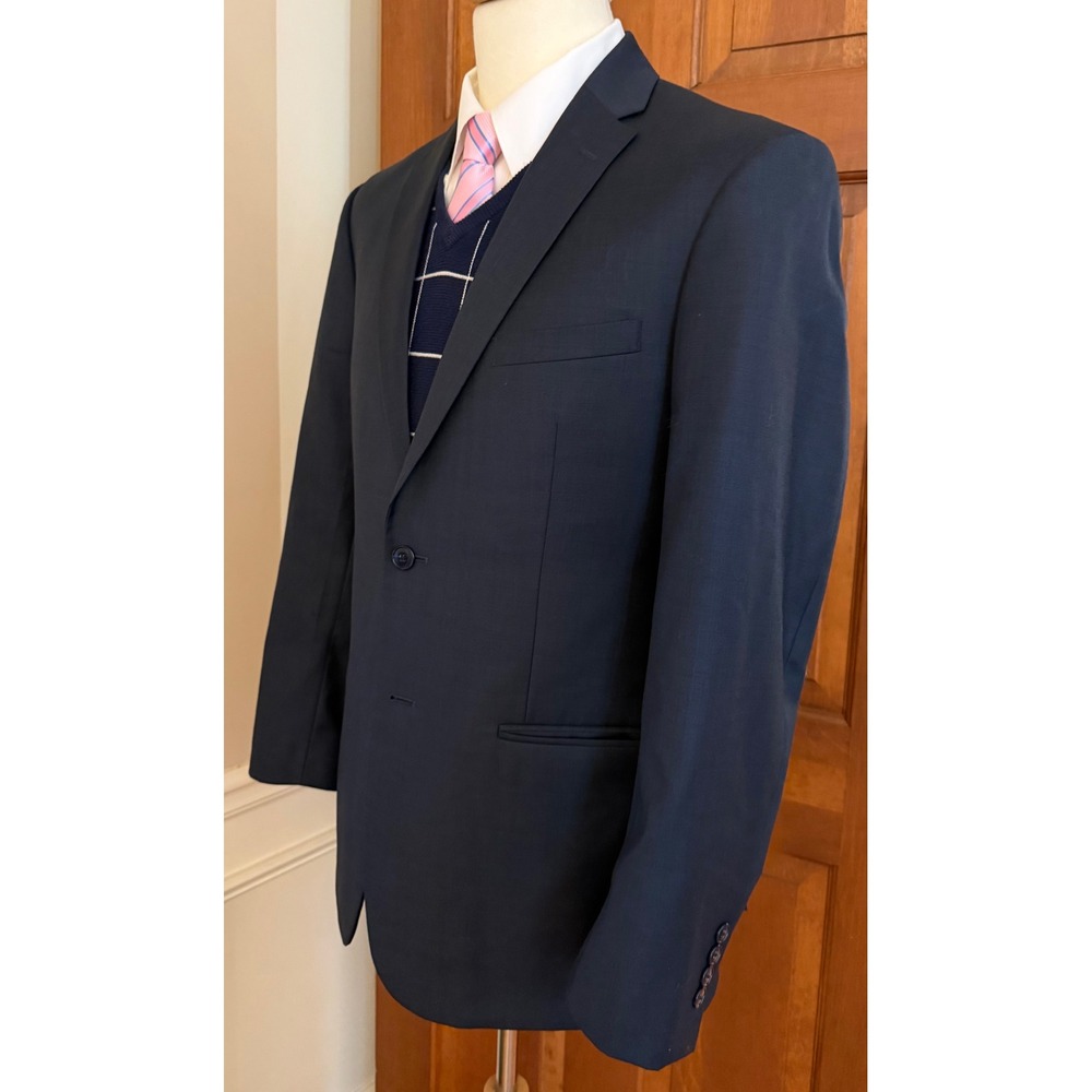 Jos. A. Bank Slim-Fit Blazer Mens 40R Blue‎ Wool Two-Button Sport Coat Jacket - Picture 6 of 15